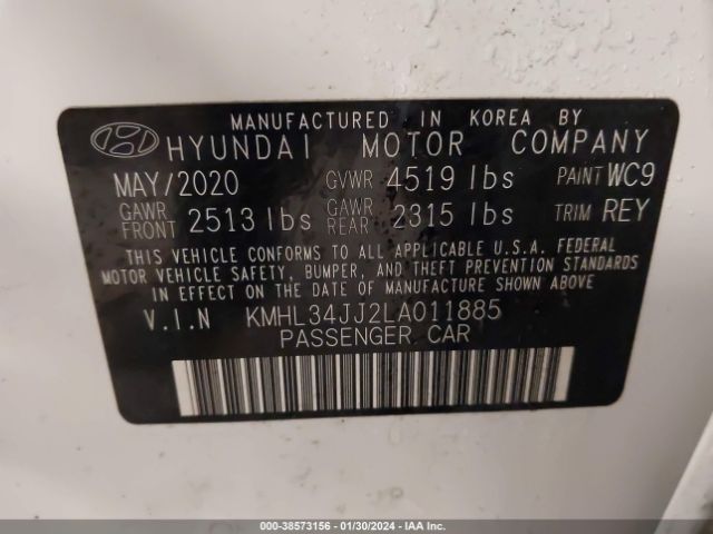 Photo 8 VIN: KMHL34JJ2LA011885 - HYUNDAI SONATA HYBRID 