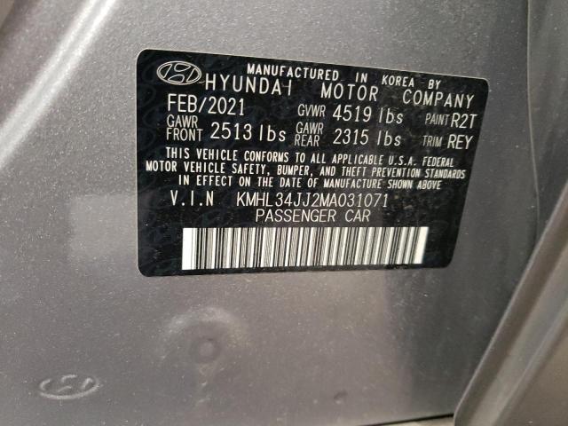 Photo 12 VIN: KMHL34JJ2MA031071 - HYUNDAI SONATA HYB 