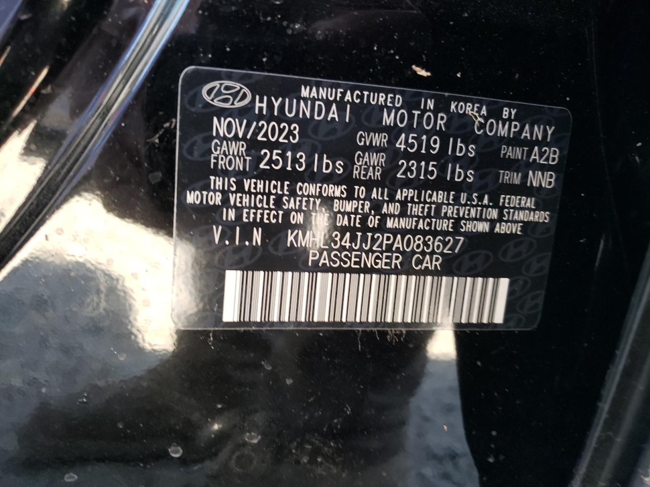 Photo 11 VIN: KMHL34JJ2PA083627 - HYUNDAI SONATA 