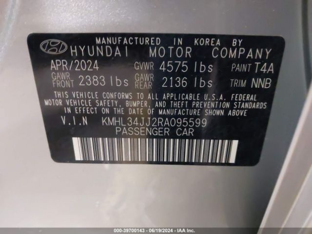 Photo 8 VIN: KMHL34JJ2RA095599 - HYUNDAI SONATA 