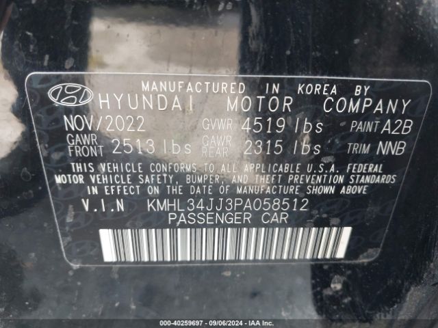 Photo 8 VIN: KMHL34JJ3PA058512 - HYUNDAI SONATA 