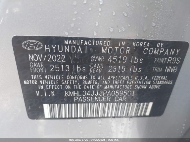 Photo 8 VIN: KMHL34JJ3PA059501 - HYUNDAI SONATA HYBRID 