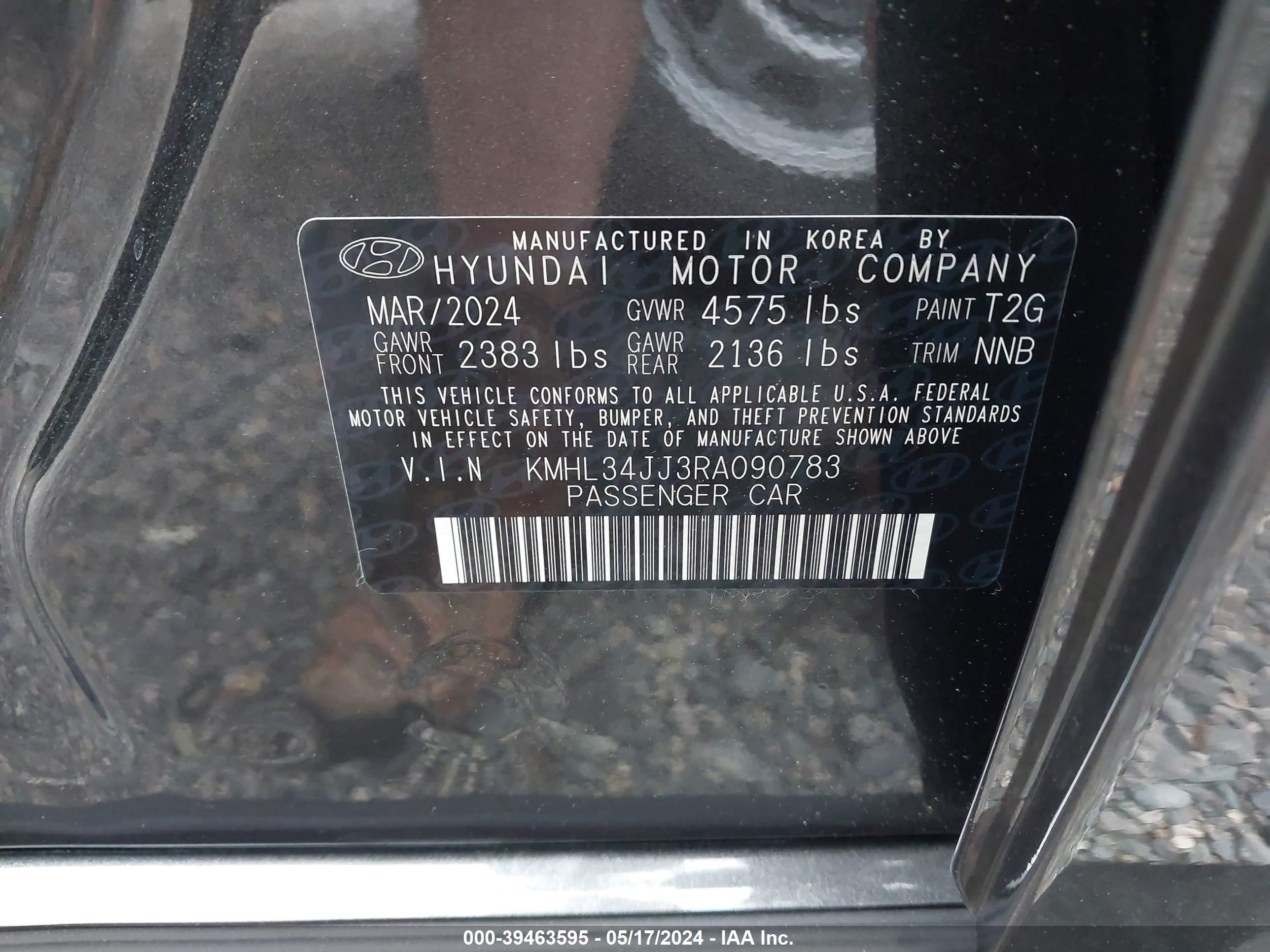 Photo 4 VIN: KMHL34JJ3RA090783 - HYUNDAI SONATA 