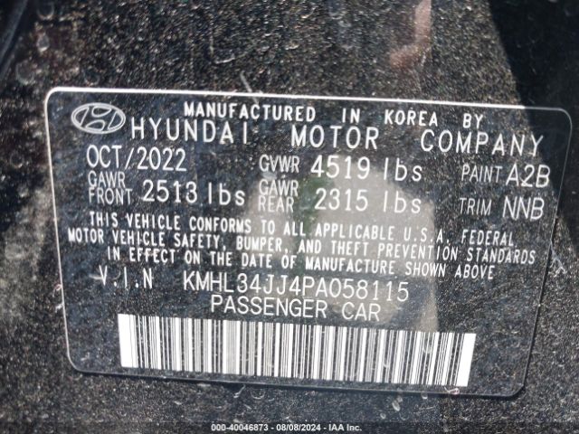 Photo 8 VIN: KMHL34JJ4PA058115 - HYUNDAI SONATA 