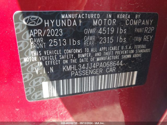 Photo 8 VIN: KMHL34JJ4PA068644 - HYUNDAI SONATA 