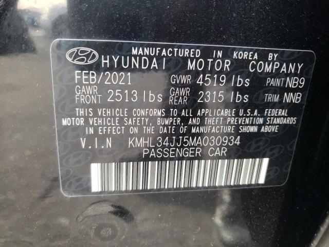 Photo 9 VIN: KMHL34JJ5MA030934 - HYUNDAI SONATA HYB 