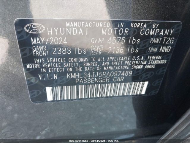 Photo 8 VIN: KMHL34JJ5RA097489 - HYUNDAI SONATA 