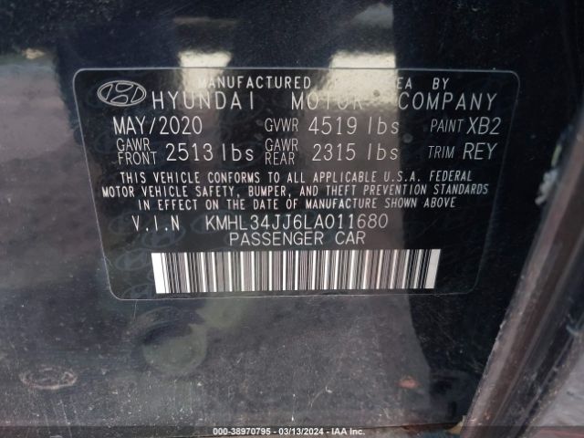 Photo 8 VIN: KMHL34JJ6LA011680 - HYUNDAI SONATA 