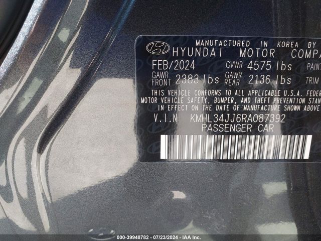 Photo 8 VIN: KMHL34JJ6RA087392 - HYUNDAI SONATA 