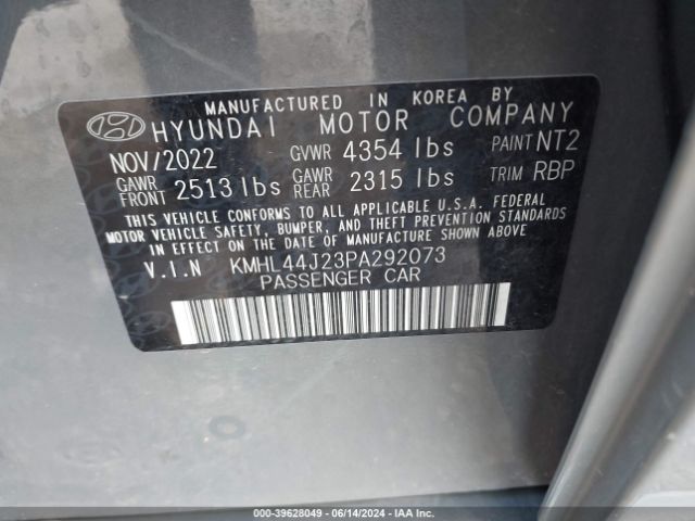 Photo 8 VIN: KMHL44J23PA292073 - HYUNDAI SONATA 