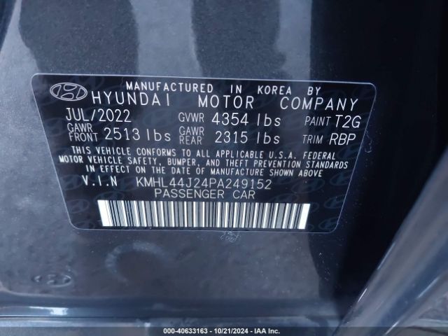 Photo 8 VIN: KMHL44J24PA249152 - HYUNDAI SONATA 