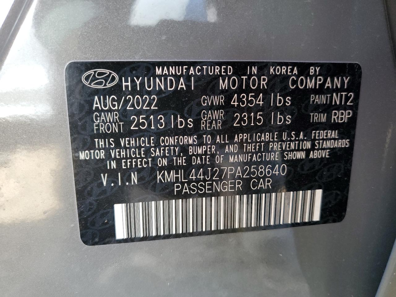 Photo 11 VIN: KMHL44J27PA258640 - HYUNDAI SONATA 