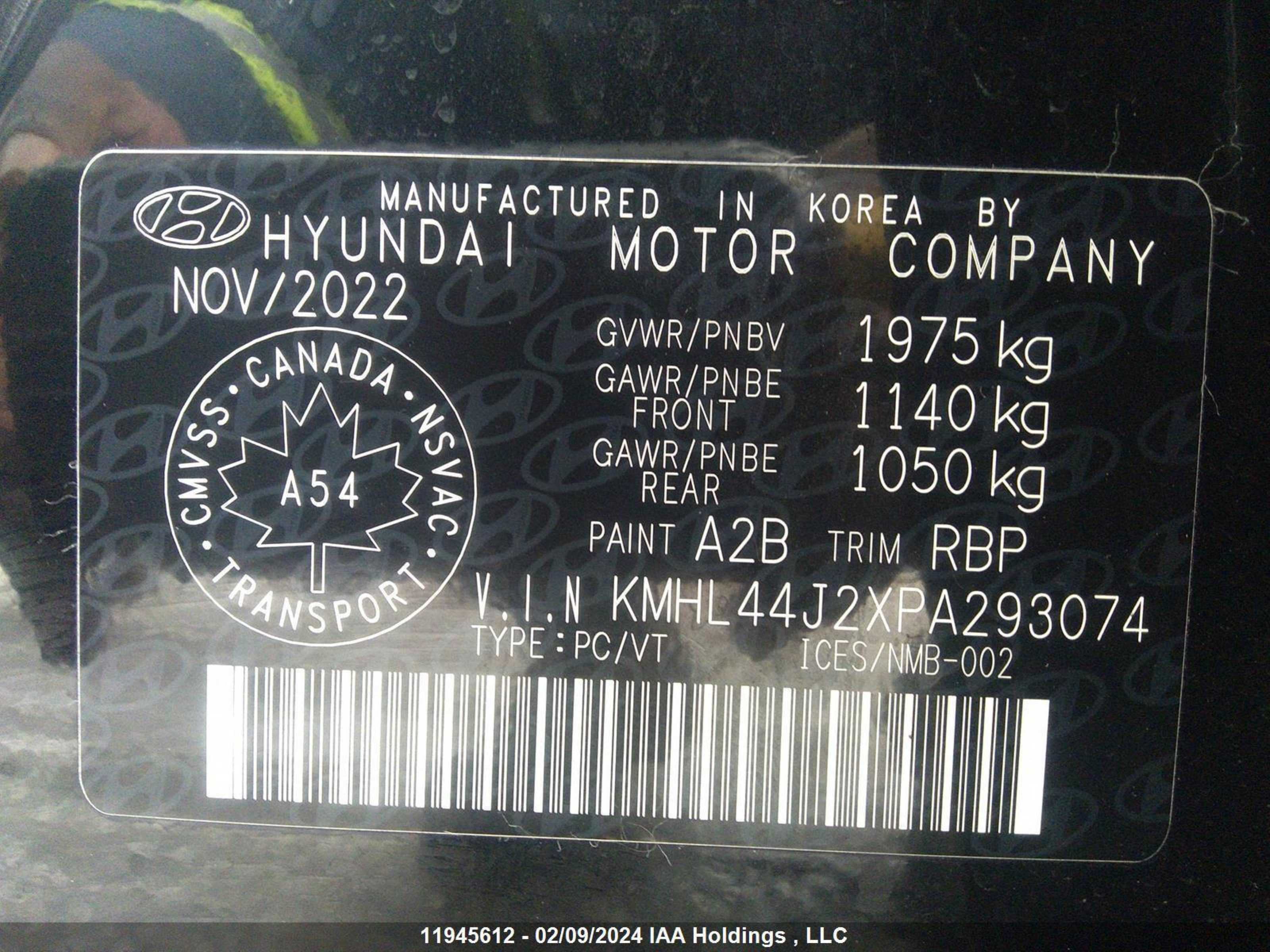 Photo 8 VIN: KMHL44J2XPA293074 - HYUNDAI SONATA 