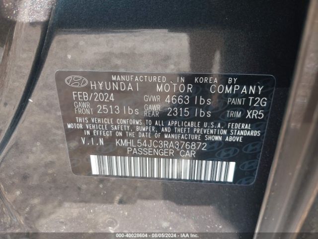 Photo 8 VIN: KMHL54JC3RA376872 - HYUNDAI SONATA 