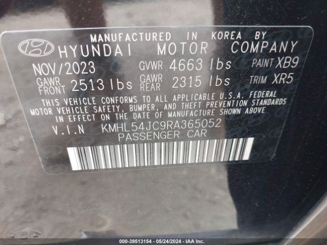 Photo 8 VIN: KMHL54JC9RA365052 - HYUNDAI SONATA 