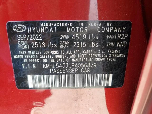 Photo 11 VIN: KMHL54JJ1PA056879 - HYUNDAI SONATA HYB 