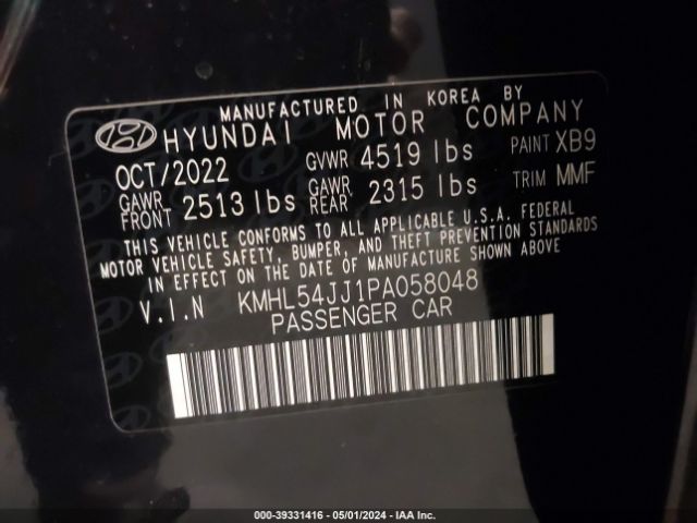 Photo 8 VIN: KMHL54JJ1PA058048 - HYUNDAI SONATA HYBRID 