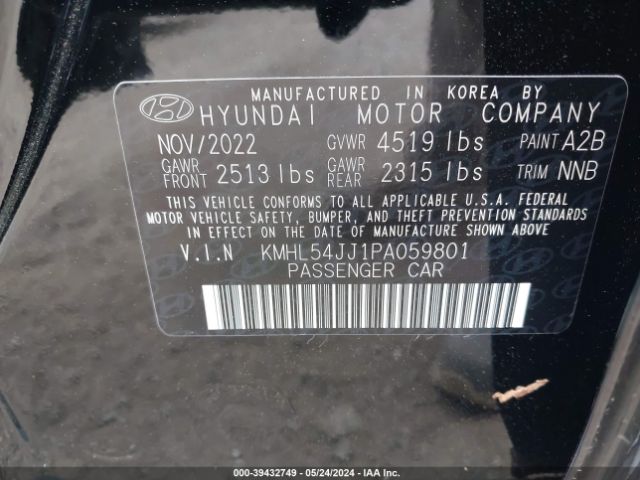 Photo 8 VIN: KMHL54JJ1PA059801 - HYUNDAI SONATA HYBRID 