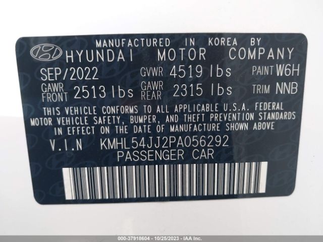 Photo 8 VIN: KMHL54JJ2PA056292 - HYUNDAI SONATA HYBRID 