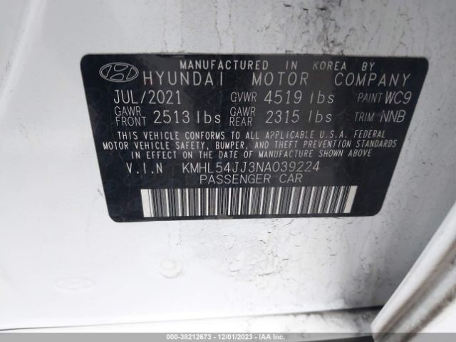 Photo 8 VIN: KMHL54JJ3NA039224 - HYUNDAI SONATA HYBRID 