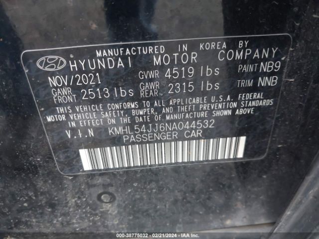 Photo 8 VIN: KMHL54JJ6NA044532 - HYUNDAI SONATA HYBRID 