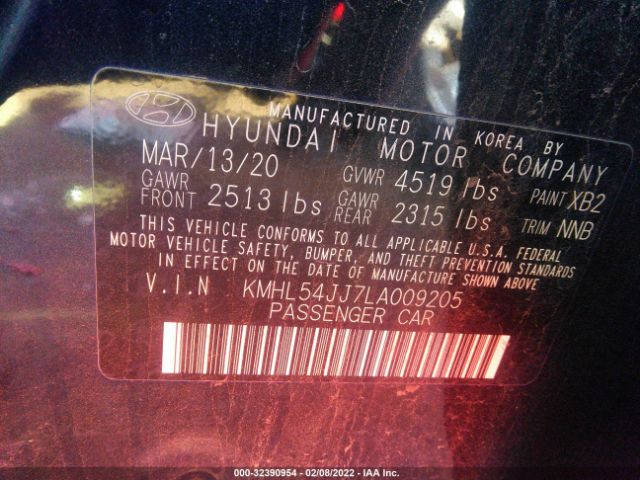 Photo 8 VIN: KMHL54JJ7LA009205 - HYUNDAI SONATA HYBRID 