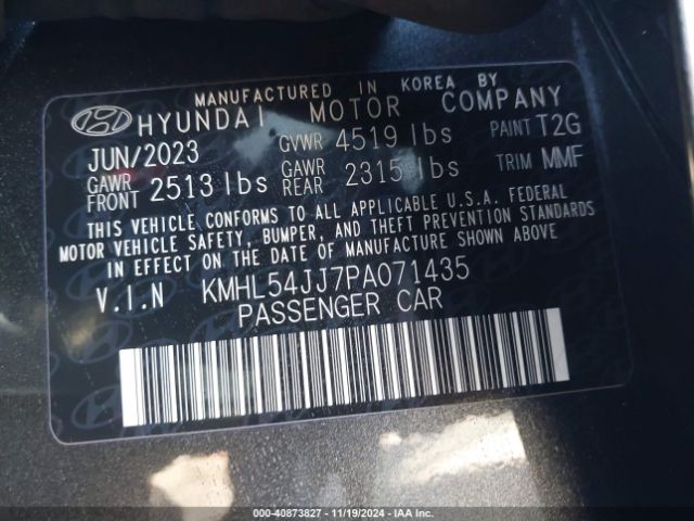 Photo 8 VIN: KMHL54JJ7PA071435 - HYUNDAI SONATA 