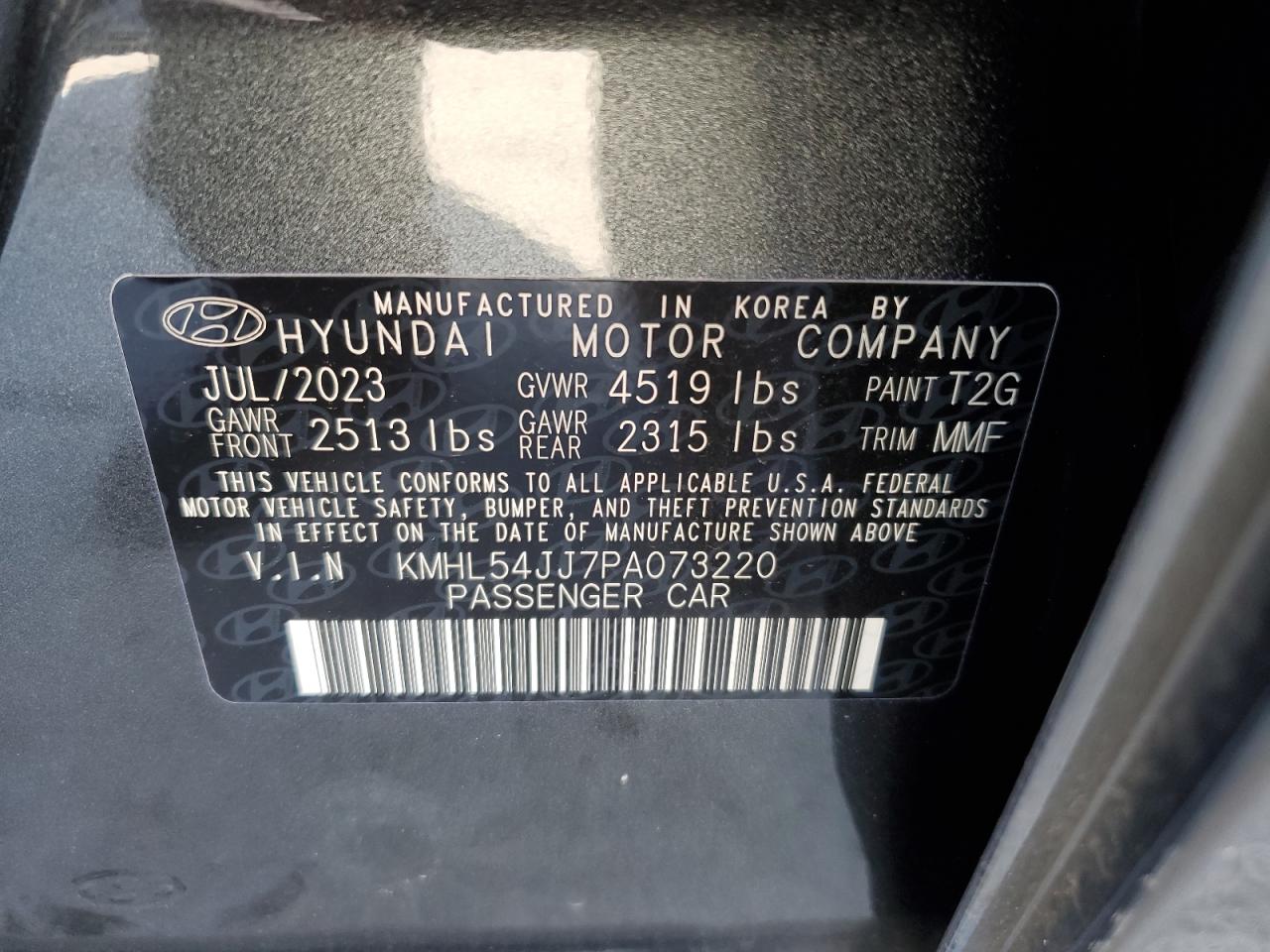 Photo 12 VIN: KMHL54JJ7PA073220 - HYUNDAI SONATA 