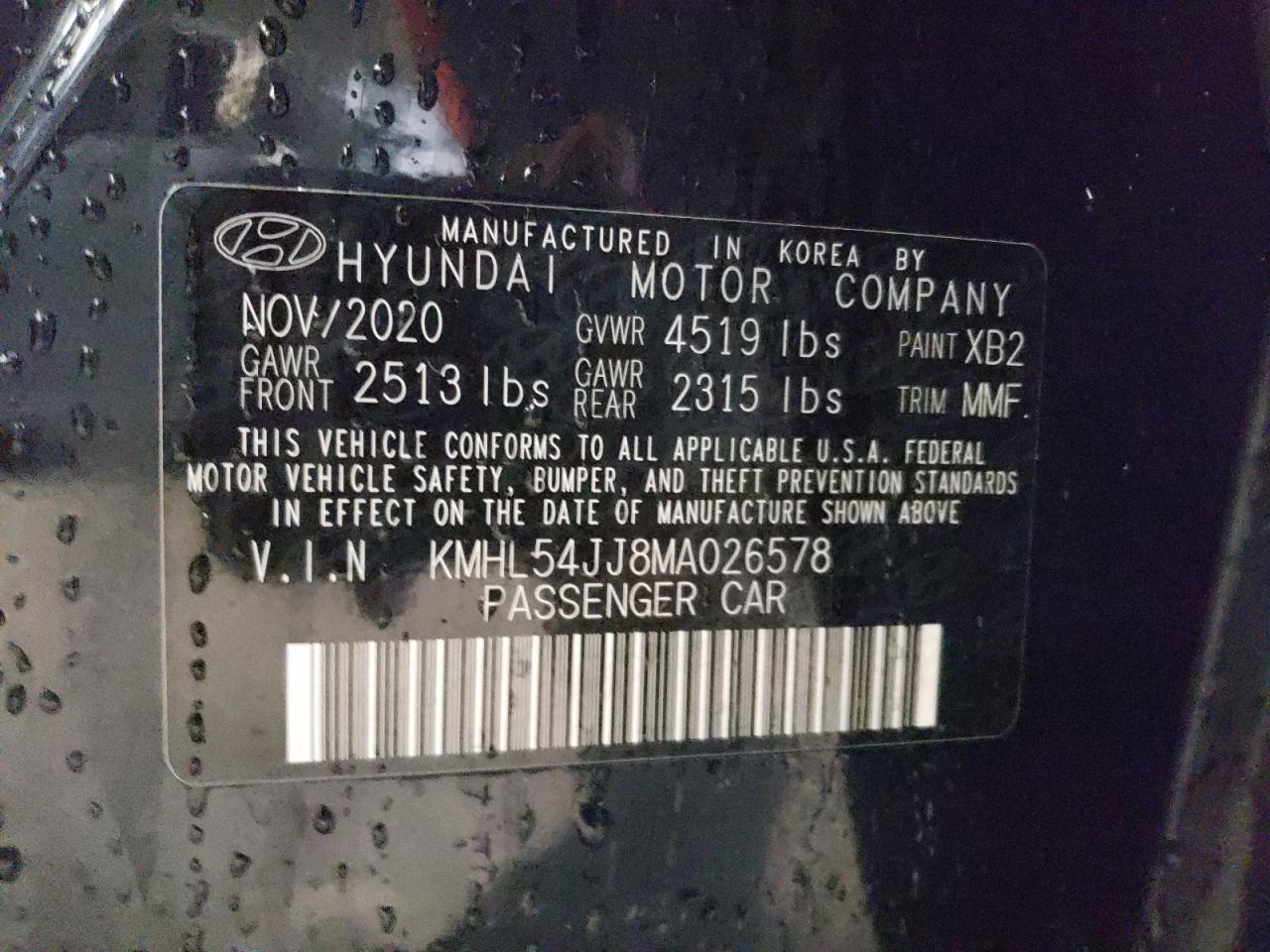 Photo 11 VIN: KMHL54JJ8MA026578 - HYUNDAI SONATA 