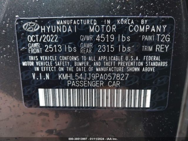 Photo 8 VIN: KMHL54JJ9PA057827 - HYUNDAI SONATA HYBRID 