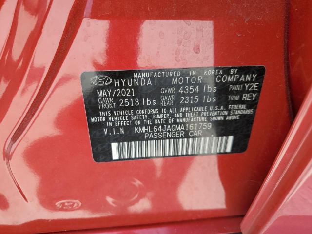 Photo 11 VIN: KMHL64JA0MA161759 - HYUNDAI SONATA SEL 