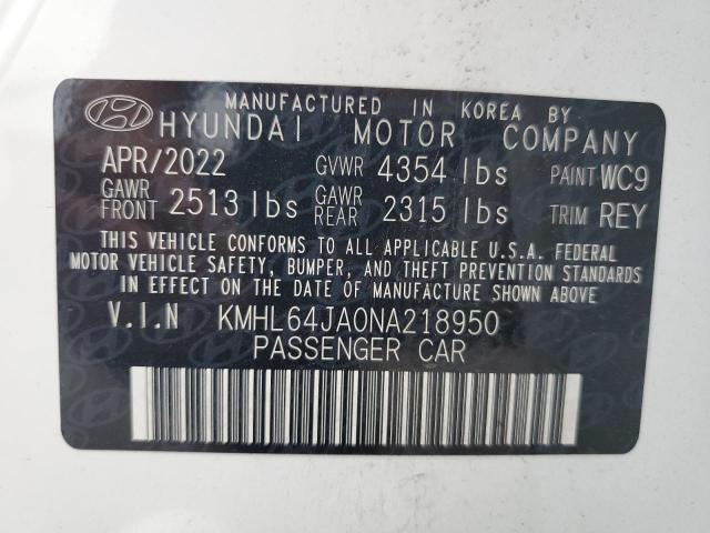 Photo 12 VIN: KMHL64JA0NA218950 - HYUNDAI SONATA SEL 