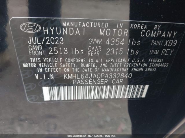 Photo 8 VIN: KMHL64JA0PA332840 - HYUNDAI SONATA 