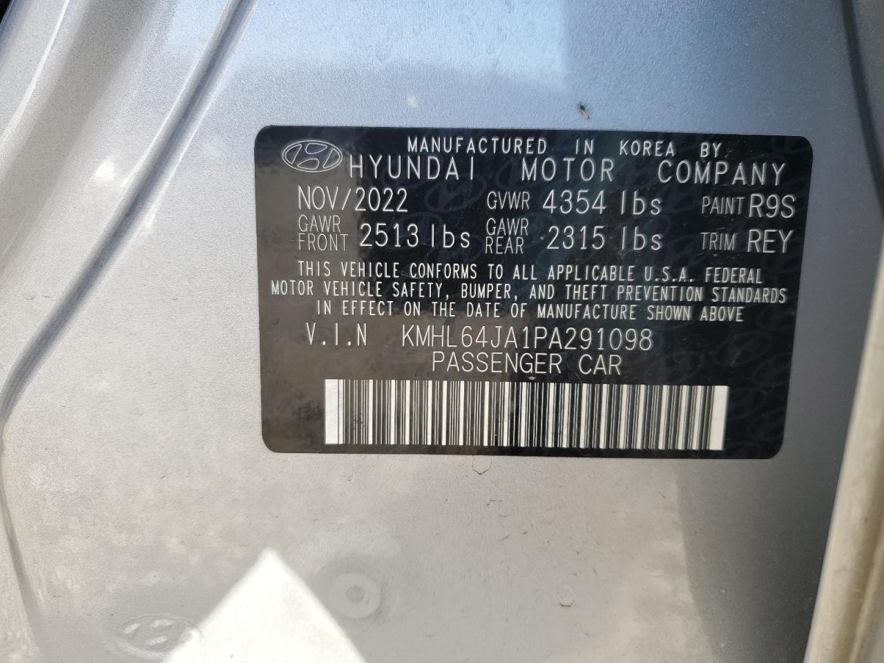 Photo 11 VIN: KMHL64JA1PA291098 - HYUNDAI SONATA 