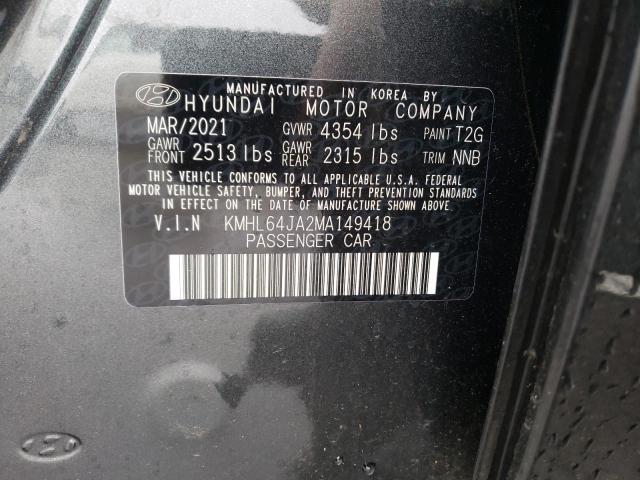 Photo 11 VIN: KMHL64JA2MA149418 - HYUNDAI SONATA SEL 