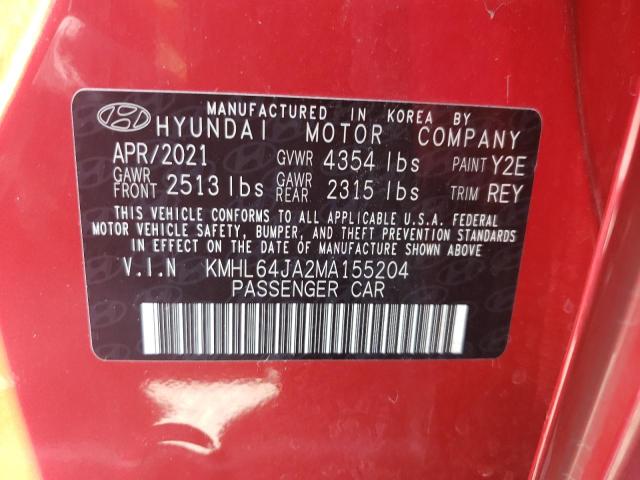 Photo 9 VIN: KMHL64JA2MA155204 - HYUNDAI SONATA SEL 