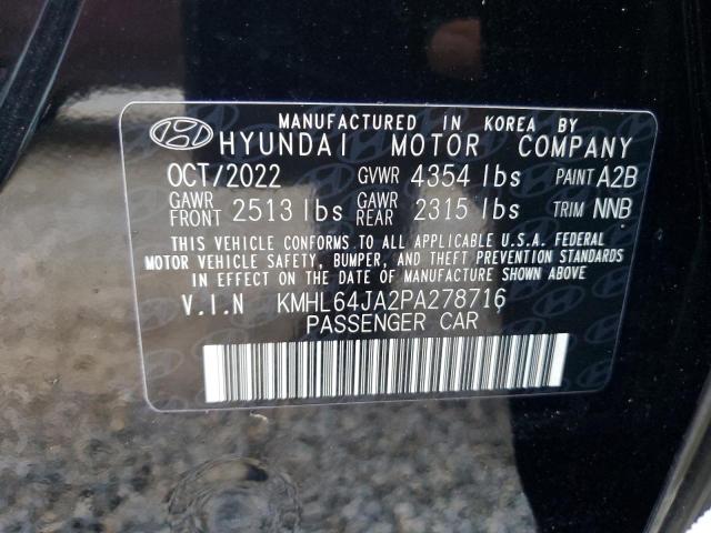 Photo 12 VIN: KMHL64JA2PA278716 - HYUNDAI SONATA SEL 