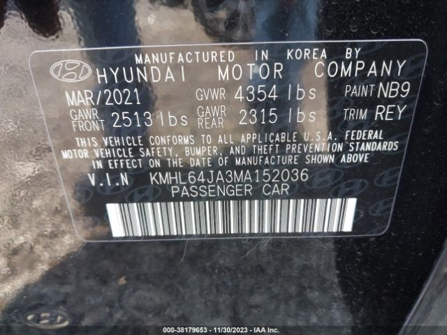 Photo 8 VIN: KMHL64JA3MA152036 - HYUNDAI SONATA 