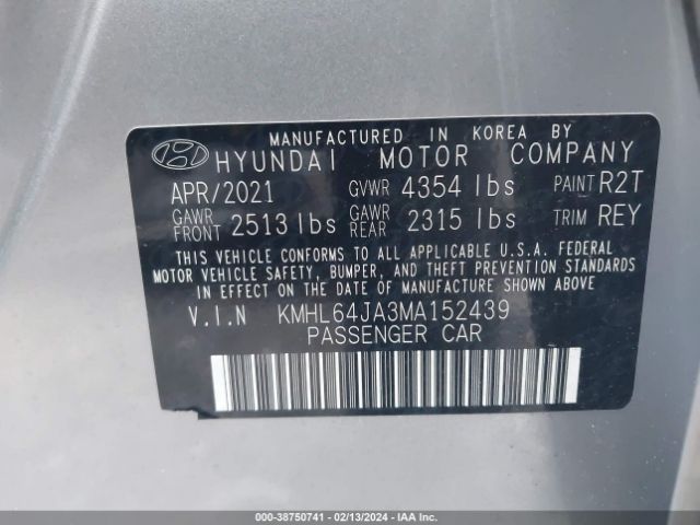 Photo 8 VIN: KMHL64JA3MA152439 - HYUNDAI SONATA 