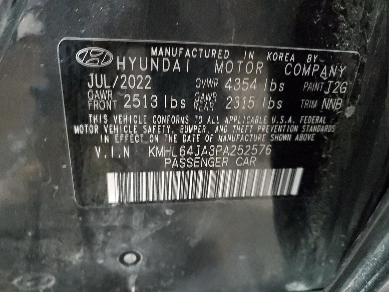 Photo 11 VIN: KMHL64JA3PA252576 - HYUNDAI SONATA 