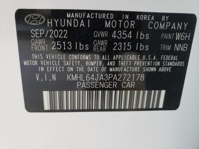 Photo 11 VIN: KMHL64JA3PA272178 - HYUNDAI SONATA SEL 