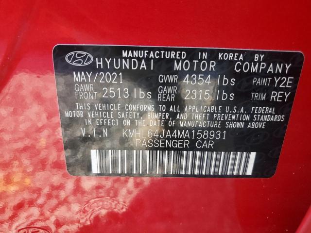 Photo 12 VIN: KMHL64JA4MA158931 - HYUNDAI SONATA SEL 