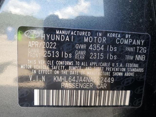 Photo 11 VIN: KMHL64JA4NA222449 - HYUNDAI SONATA SEL 