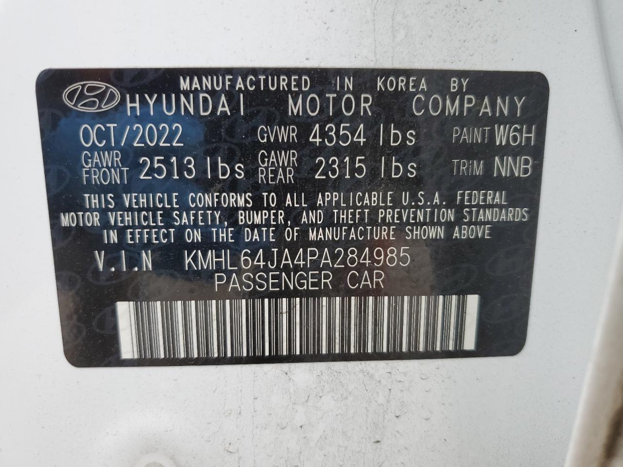 Photo 12 VIN: KMHL64JA4PA284985 - HYUNDAI SONATA 