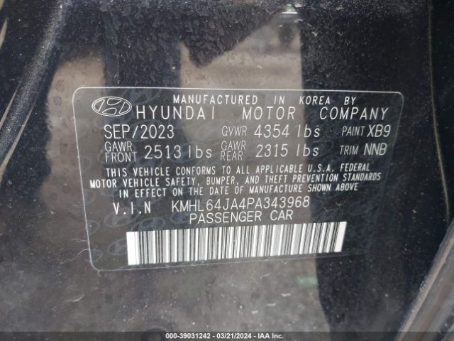 Photo 8 VIN: KMHL64JA4PA343968 - HYUNDAI SONATA 