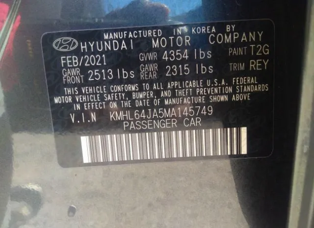 Photo 8 VIN: KMHL64JA5MA145749 - HYUNDAI SONATA 