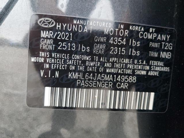 Photo 12 VIN: KMHL64JA5MA149588 - HYUNDAI SONATA SEL 