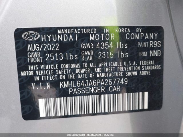 Photo 8 VIN: KMHL64JA6PA267749 - HYUNDAI SONATA 