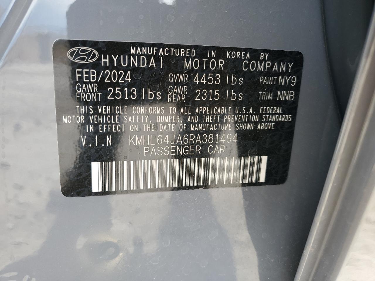 Photo 11 VIN: KMHL64JA6RA381494 - HYUNDAI SONATA 