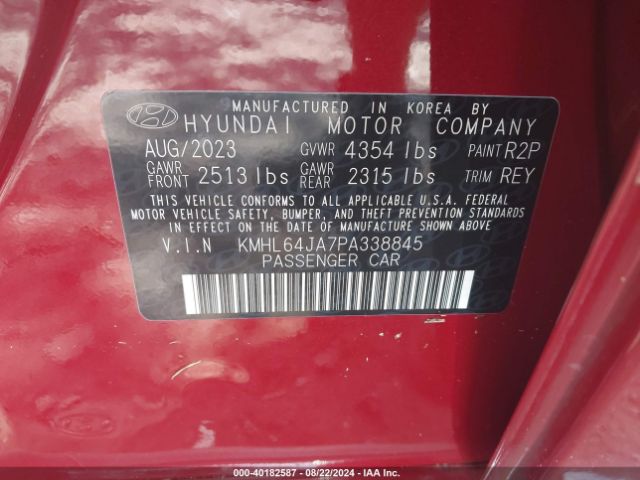 Photo 8 VIN: KMHL64JA7PA338845 - HYUNDAI SONATA 